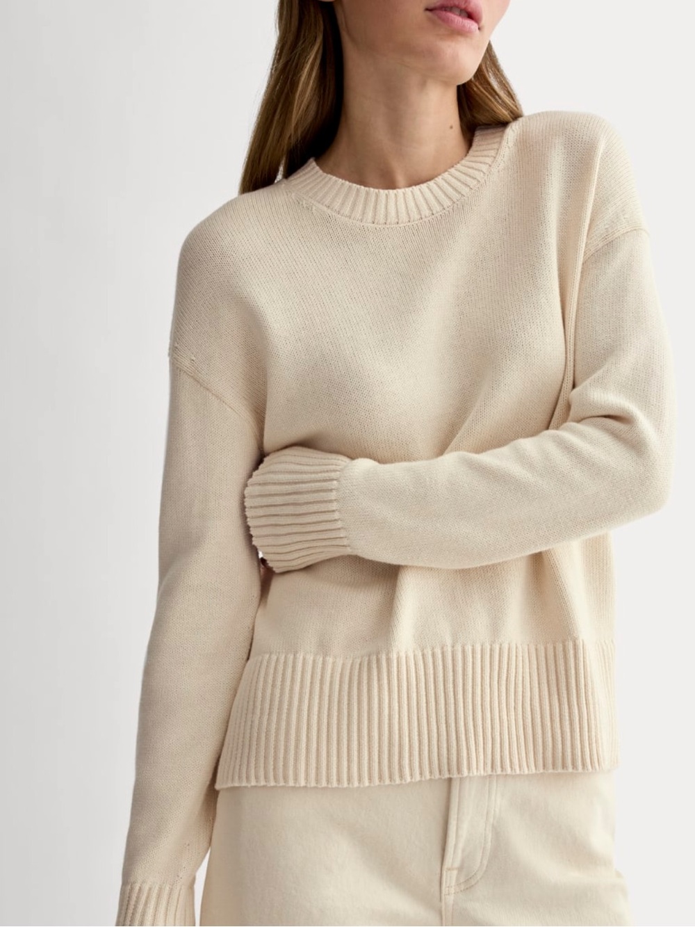 EVERLANE THE COTTON HONEYCOMB SQUARE CREW - Picture 4 of 11